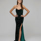 Long Formal Party Prom Gown With All Over Sequin