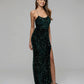 Long Formal Party Prom Gown With All Over Sequin