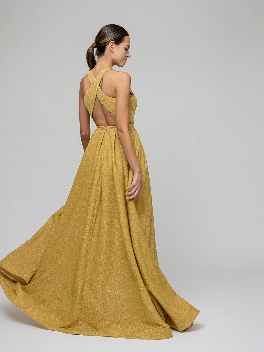 Long Scoop A Line Formal Party Prom Dresses
