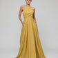 Long Scoop A Line Formal Party Prom Dresses
