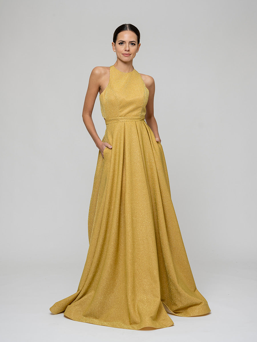 Long Scoop A Line Formal Party Prom Dresses