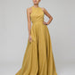 Long Scoop A Line Formal Party Prom Dresses