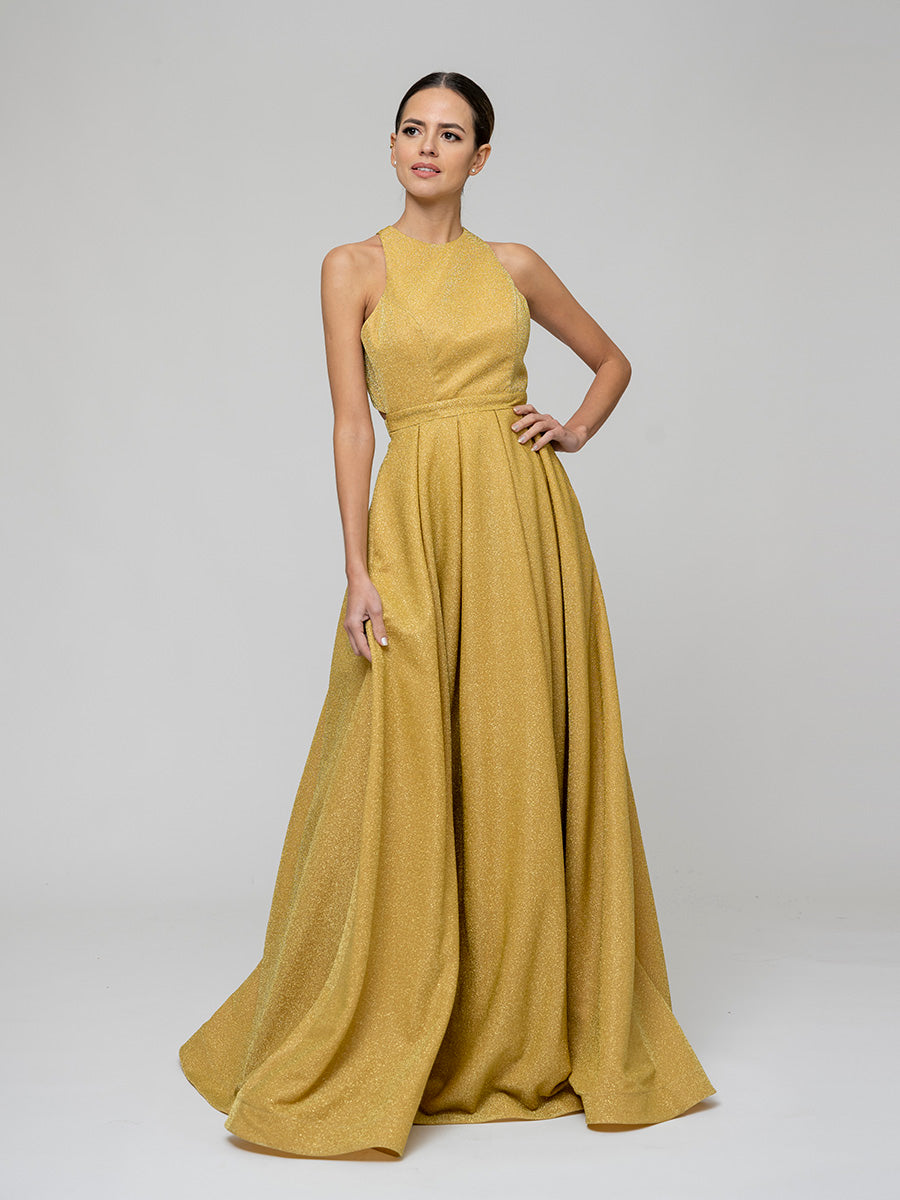 Long Scoop A Line Formal Party Prom Dresses