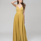 Metallic Glitter V Neck A Line Prom Dresses With Pockets