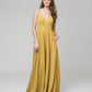 Metallic Glitter V Neck A Line Prom Dresses With Pockets