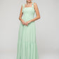 Mint Green Tie Strap Tiered Smock Open Back Chiffon Bridesmaid Dresses