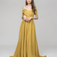 Off The Shoulder Sweetheart A Line Long Prom Dresses