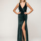 Sheath Floor Length Pluning V Neck Velvet Bridesmaid Dresses