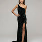 Open Back Sparkly Sequin Fitted Prom Dresses With Split