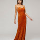 Scoop Neckline Long Sequin Prom Gown With Side Split