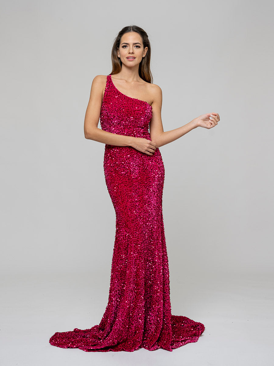 Sequin Open Back Fitted Formal Party Prom Dresses