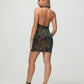 Halter V Neck Velvet Sequin Sheath Homecoming Dresses