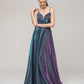 Spaghetti Strap Floor Length A Line Side Pockets Prom Dresses