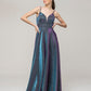 Spaghetti Strap Floor Length A Line Side Pockets Prom Dresses