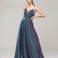 Spaghetti Strap Floor Length A Line Side Pockets Prom Dresses