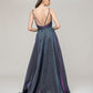 Spaghetti Strap Floor Length A Line Side Pockets Prom Dresses