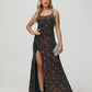 Luxury Spaghetti Strap Crisscross Back Sheath Prom Dresses