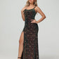 Luxury Spaghetti Strap Crisscross Back Sheath Prom Dresses