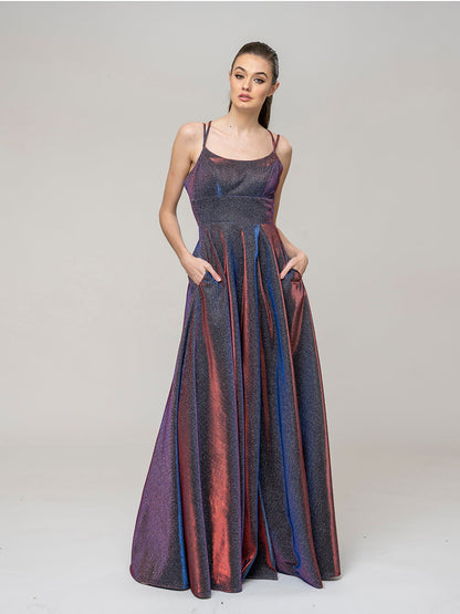 Sparkly Formal Floor Length A Line Prom Dresses
