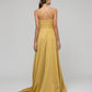 Sweep Train Metallic Glitter A Line Prom Dresses