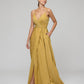 Sweep Train Metallic Glitter A Line Prom Dresses