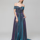 Sweep Train Sweetheart Metallic Glitter A Line Prom Dresses