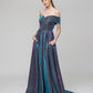 Sweep Train Sweetheart Metallic Glitter A Line Prom Dresses