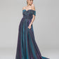 Sweep Train Sweetheart Metallic Glitter A Line Prom Dresses