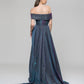 Sweep Train Sweetheart Metallic Glitter A Line Prom Dresses