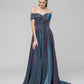 Sweep Train Sweetheart Metallic Glitter A Line Prom Dresses