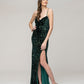 Sweetheart Spaghetti Strap Fitted Sequin Prom Dresses