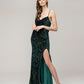 Sweetheart Spaghetti Strap Fitted Sequin Prom Dresses