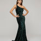 Velvet Sequin Fitted Prom Dresses With One Shoulder